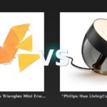 Vergleich: "Nanoleaf Shapes Triangles Mini Erweiterung - 10er-Set- Weiß" vs "Philips Hue LivingColors Iris - LED-Tischleuchte - Schwarz" - "Nanoleaf Shapes Triangles vs "Philips Hue LivingColors: Der KI-Audit
