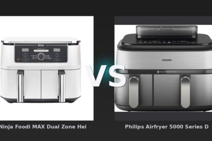 Vergleich: "Ninja Foodi MAX Dual Zone Heißluftfritteuse AF400EUWH" vs Philips Airfryer 5000 Series Dual Basket NA555/00