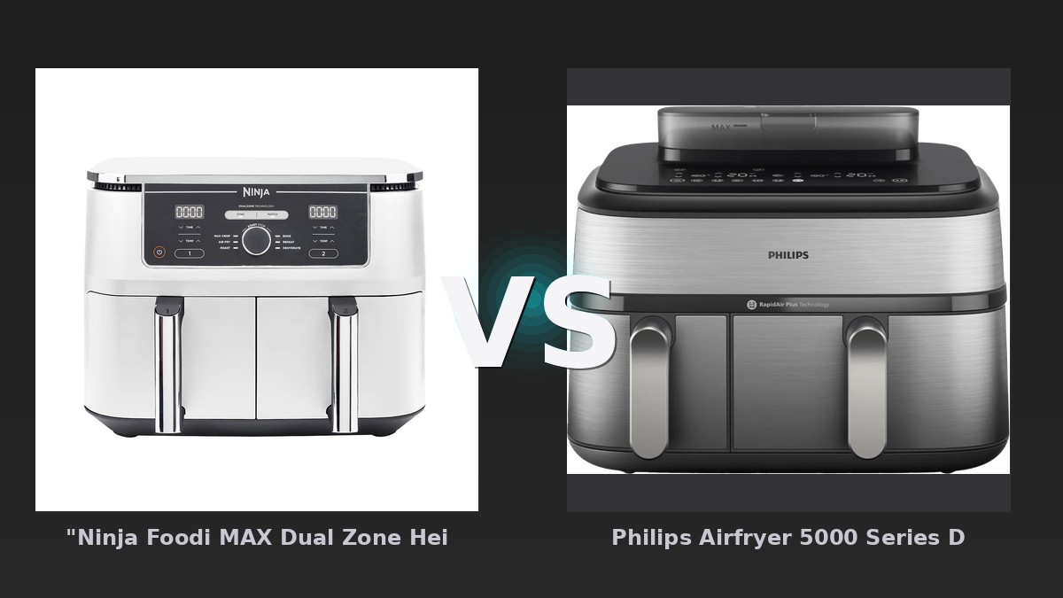 Vergleich: "Ninja Foodi MAX Dual Zone Heißluftfritteuse AF400EUWH" vs Philips Airfryer 5000 Series Dual Basket NA555/00
