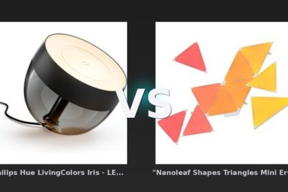 Vergleich: "Philips Hue LivingColors Iris - LED-Tischleuchte - Schwarz" vs "Nanoleaf Shapes Triangles Mini Erweiterung - 10er-Set- Weiß" - "Philips Hue LivingColors vs "Nanoleaf Shapes Triangles: Der KI-Audit