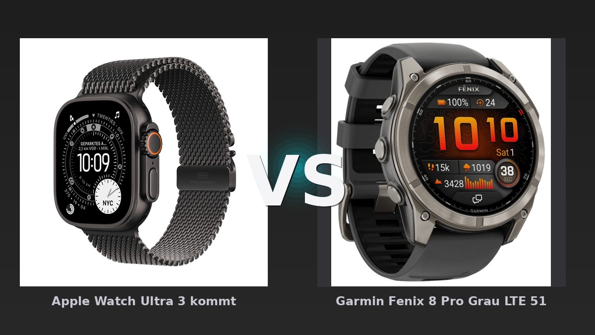 Vergleich: Apple Watch Ultra 3 kommt vs Garmin Fenix 8 Pro Grau LTE 51 mm