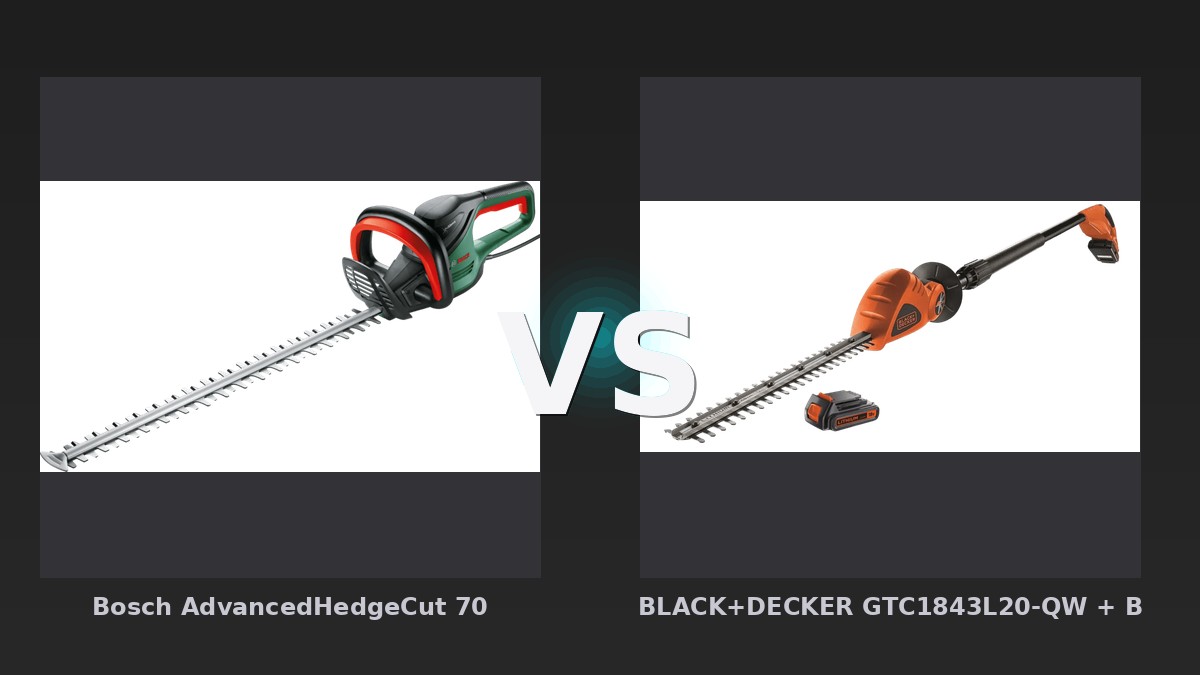 Vergleich: Bosch AdvancedHedgeCut 70 vs BLACK+DECKER GTC1843L20-QW + BLACK+DECKER BL2018-XJ 18V 2,0 Ah Li-Ion