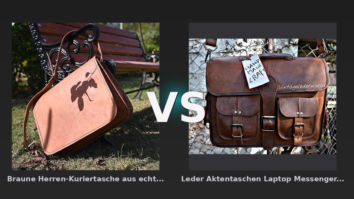 Vergleich: Braune Herren-Kuriertasche aus echtem Vintage-Leder Laptop-Umhängetasche best... vs Leder Aktentaschen Laptop Messenger Bags für Männer und Frauen Beste Bürotasche - Braune Herren-Kuriertasche aus vs Leder Aktentaschen Laptop
