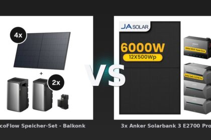 Vergleich: EcoFlow Speicher-Set - Balkonkraftwerk (4x 520W) mit STREAM Ultra Solarspeicher + 2x AC Pro Zusatzbatterien + Smart-Meter vs 3x Anker Solarbank 3 E2700 Pro mit Power Dock Multisystem, mit 12 x 500 JA Solar Bifaziale Solarmodule, by Powerness - ohne Smart Meter / Standardversand