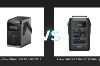 Vergleich: EcoFlow TRAIL 300 DC (300 W, 288 Wh) - Tragbare Powerstation vs Anker SOLIX C300X DC (288Wh | 300W) - Tragbare Powerstation - Schwarz