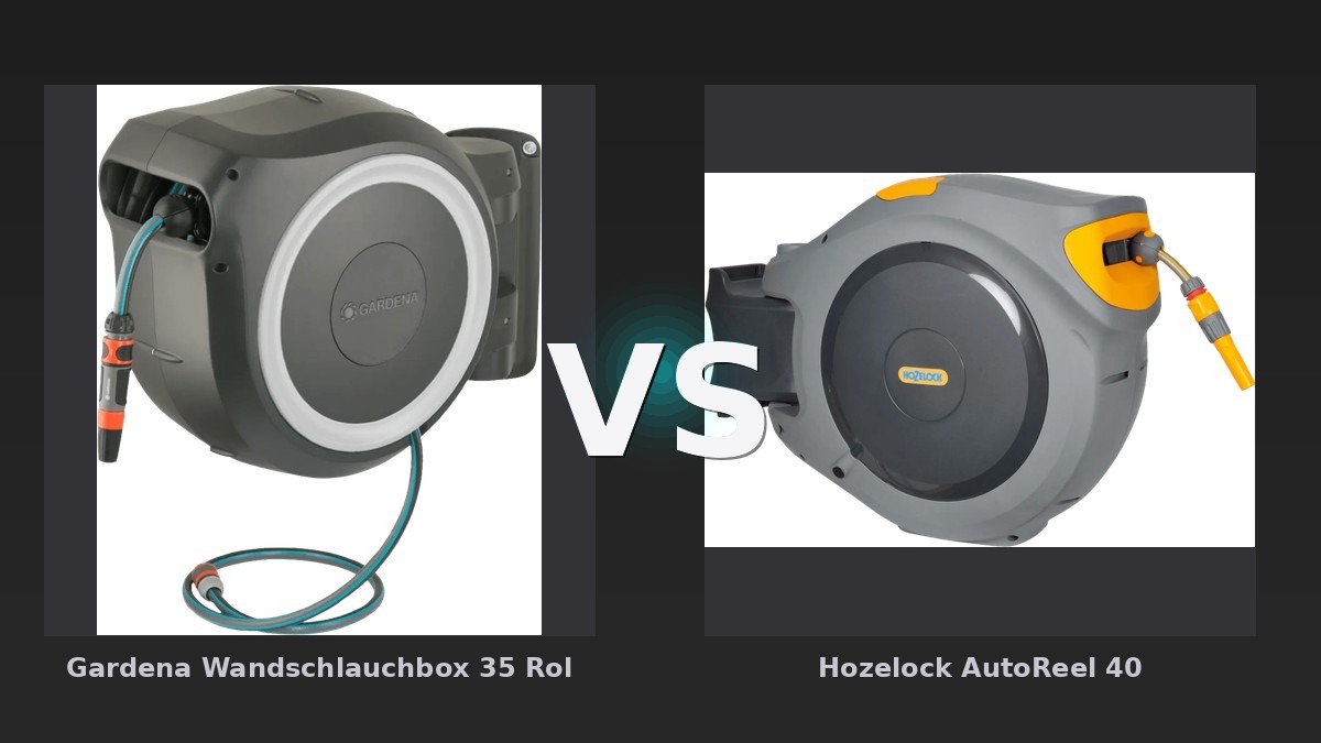 Vergleich: Gardena Wandschlauchbox 35 RollUp XL Weiß vs Hozelock AutoReel 40