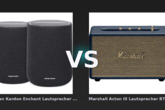 Vergleich: Harman Kardon Enchant Lautsprecher Schwarz Doppelpack vs Marshall Acton III Lautsprecher BT Midnight Blue - Harman Kardon Enchant vs Marshall Acton III: Der KI-Audit