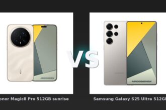 Vergleich: Honor Magic8 Pro 512GB sunrise gold vs Samsung Galaxy S25 Ultra 512GB titanium gray