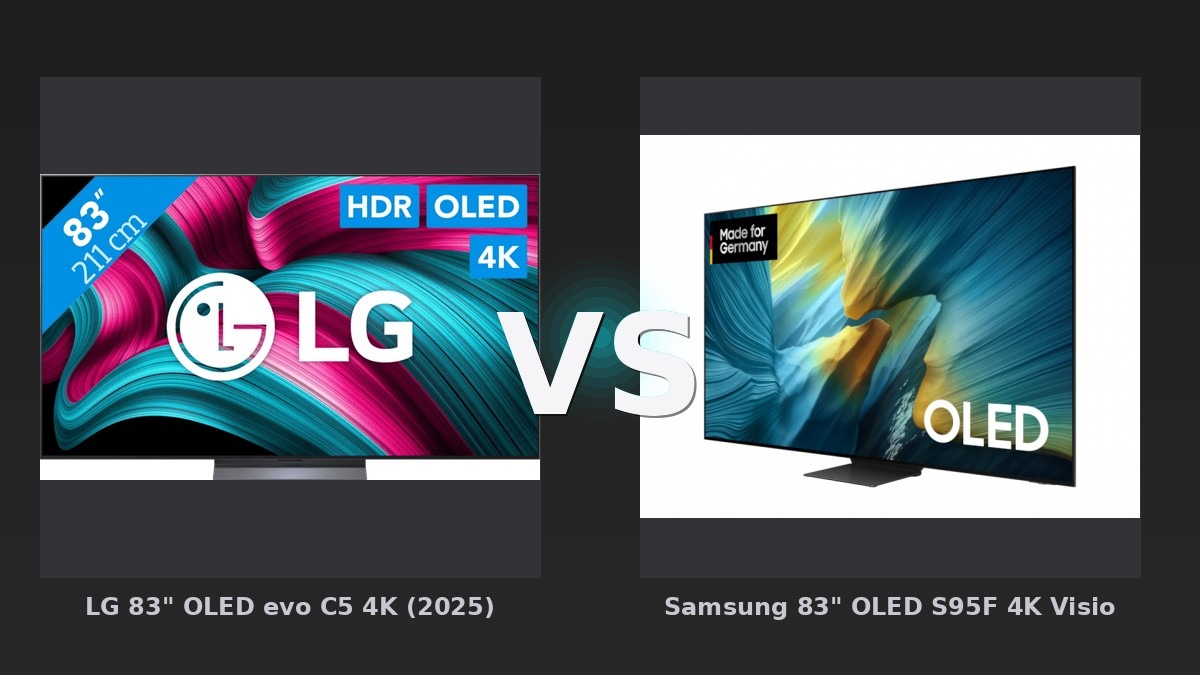 Vergleich: LG 83" OLED evo C5 4K (2025) vs Samsung 83" OLED S95F 4K Vision AI Smart TV 2025, 83 Graphite