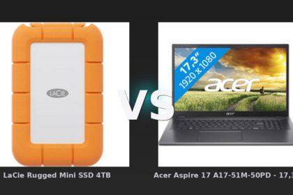 Vergleich: LaCie Rugged Mini SSD 4TB vs Acer Aspire 17 A17-51M-50PD - 17,3" - Intel Core i5 - 16GB RAM/512GB SSD - LaCie Rugged Mini vs Acer Aspire 17: Der KI-Audit