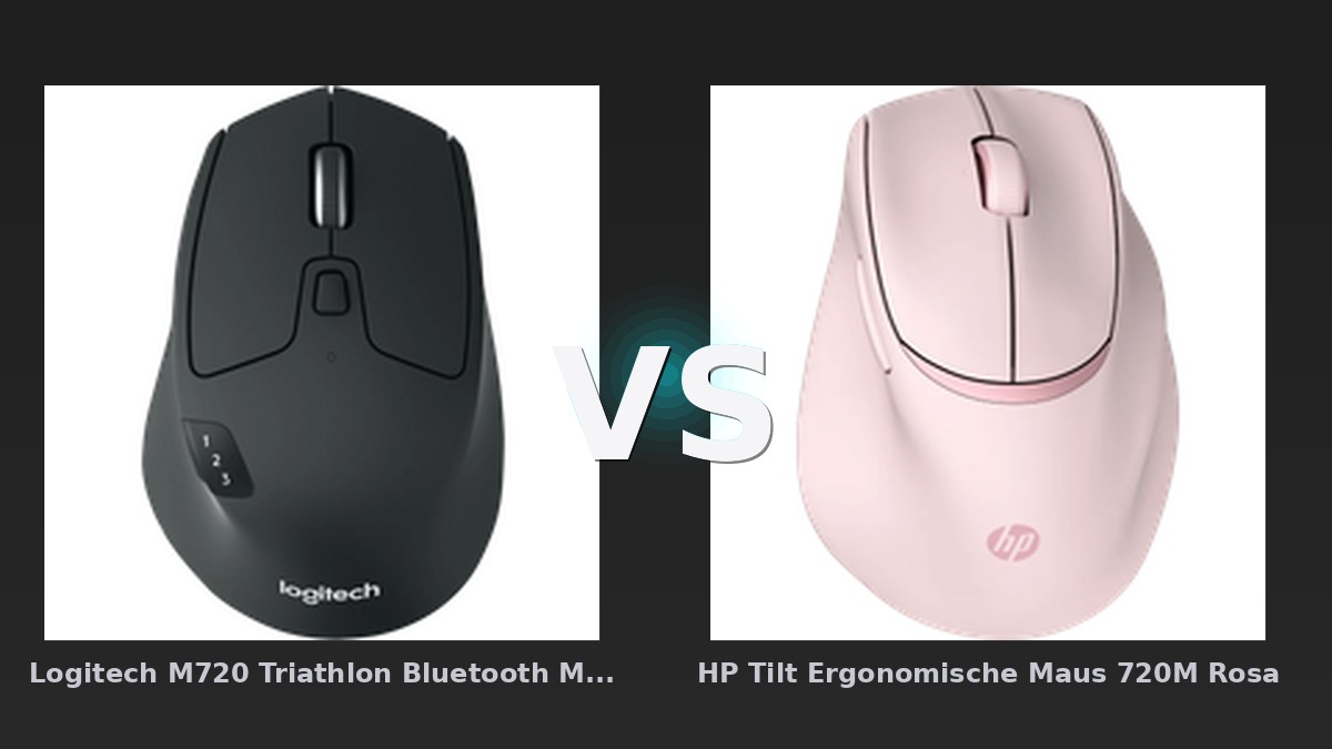 Vergleich: Logitech M720 Triathlon Bluetooth Maus vs HP Tilt Ergonomische Maus 720M Rosa - Logitech M720 Triathlon vs HP Tilt Ergonomische: Der KI-Audit