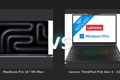 Vergleich: MacBook Pro 16" M5 Max vs Lenovo ThinkPad P16 Gen 3 - 21RQ0005MH QWERTY [Englische Tastatur]