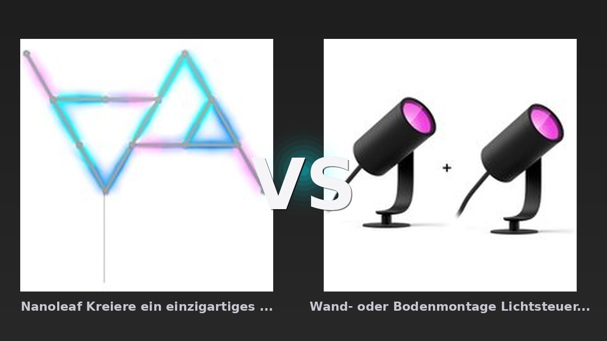 Vergleich: Nanoleaf Kreiere ein einzigartiges Layout Mehr als 16 Millionen Farben Dynamische Lichtef vs Wand- oder Bodenmontage Lichtsteuerung über Philips Hue App Auswahl aus 16 Milli - Nanoleaf Kreiere ein vs Wand- oder Bodenmontage: Der KI-Audit