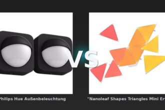 Vergleich: Philips Hue Außenbeleuchtung vs "Nanoleaf Shapes Triangles Mini Erweiterung - 10er-Set- Weiß" - Philips Hue Außenbeleuchtung vs "Nanoleaf Shapes Triangles