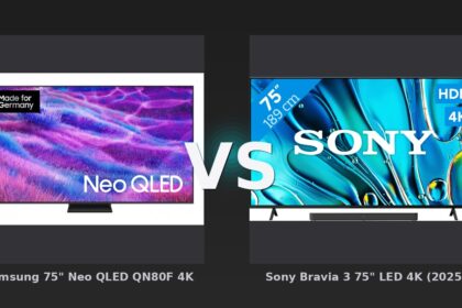 Vergleich: Samsung 75" Neo QLED QN80F 4K Vision AI Smart TV 2025, 75 Silver vs Sony Bravia 3 75" LED 4K (2025) + Sony HT-S2000