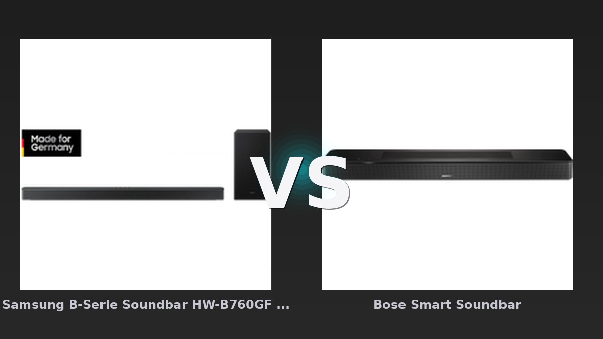 Vergleich: Samsung B-Serie Soundbar HW-B760GF 5.1-Kanal Subwoofer 2025 Black vs Bose Smart Soundbar - Samsung B-Serie Soundbar vs Bose Soundbar: Der KI-Audit