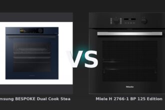 Vergleich: Samsung BESPOKE Dual Cook Steam™ Einbaubackofen, 76 A+*, Pyrolyse, Clean Serie 6, 60 cm vs Miele H 2766-1 BP 125 Edition Obsidianschwarz
