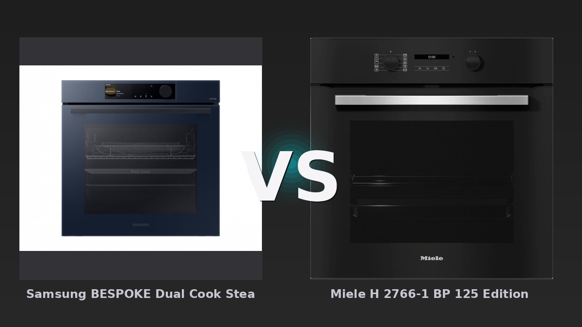 Vergleich: Samsung BESPOKE Dual Cook Steam™ Einbaubackofen, 76 A+*, Pyrolyse, Clean Serie 6, 60 cm vs Miele H 2766-1 BP 125 Edition Obsidianschwarz