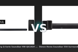 Vergleich: Samsung Q-Serie Soundbar HW-Q610GH 3.1.2-Kanal Subwoofer 2026 Schwarz vs Denon Home Soundbar 550 Surround-Sound-Set - Samsung Q-Serie Soundbar vs Denon Home Soundbar: Der KI-Audit
