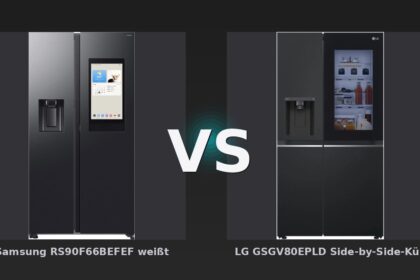 Vergleich: Samsung RS90F66BEFEF weißt vs LG GSGV80EPLD Side-by-Side-Kühlschrank