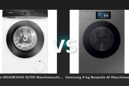 Vergleich: Siemens WG44B2040 iQ700 Waschmaschine - Frontlader 9 kg 1400 U/min - Weiß / Altgerätemitnahme vs Samsung 9 kg Bespoke AI Waschmaschine WF90F/24 mit AI Home, EEK: A -55%, 9 kg Edelstahl Schwarz - Siemens WG44B2040 iQ700 vs Samsung Bespoke AI: Der KI-Audit