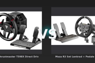 Vergleich: Thrustmaster T598X Direct Drive Lenkrad vs Moza R3 Set Lenkrad + Pedale