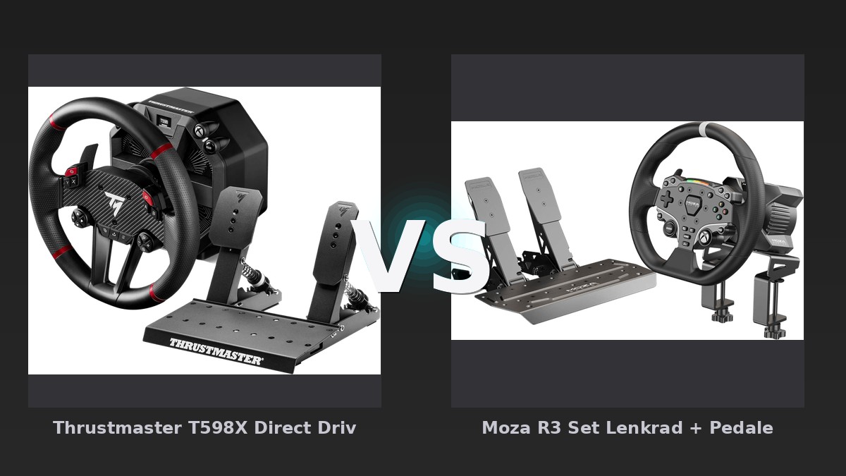 Vergleich: Thrustmaster T598X Direct Drive Lenkrad vs Moza R3 Set Lenkrad + Pedale