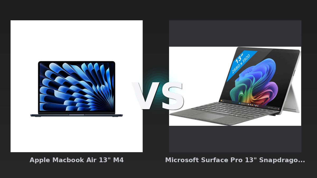 Apple Macbook Air M4 vs Microsoft Surface Pro Vergleich