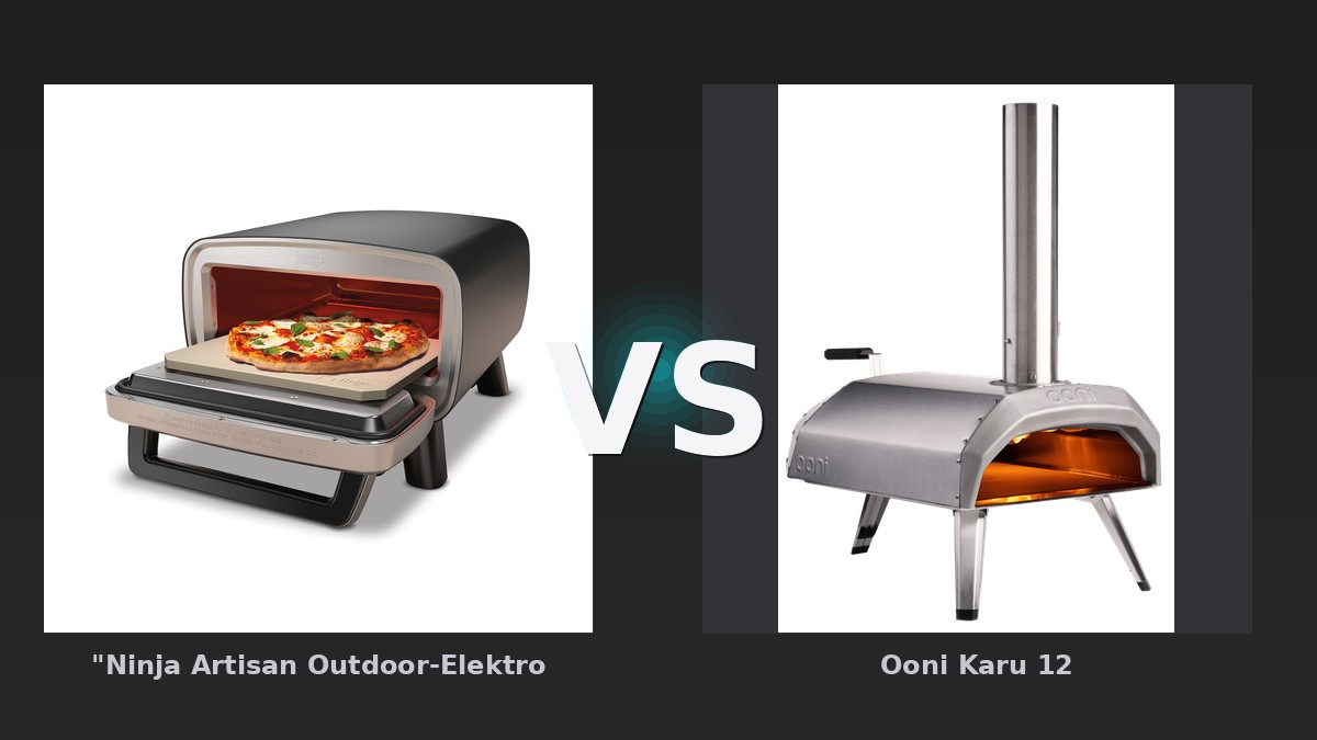 Vergleich: "Ninja Artisan Outdoor-Elektro-Pizzaofen und Heißluftfritteuse MO201EU" vs Ooni Karu 12