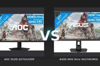Vergleich: AOC OLED Q27G41ZDF vs ASUS ROG Strix XG27ACMEG - OLED vs. IPS Gaming Monitore: AOC Q27G41ZDF gegen ASUS ROG Strix XG27ACMEG
