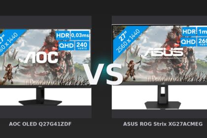 Vergleich: AOC OLED Q27G41ZDF vs ASUS ROG Strix XG27ACMEG - OLED vs. IPS Gaming Monitore: AOC Q27G41ZDF gegen ASUS ROG Strix XG27ACMEG