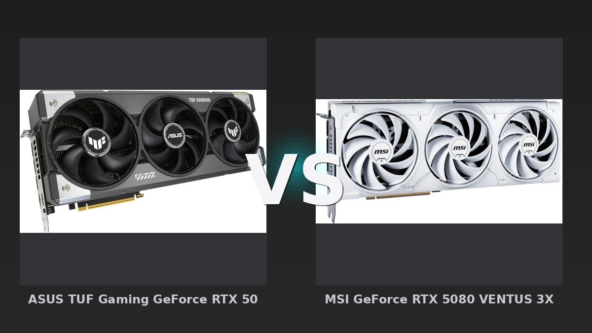Vergleich: ASUS TUF Gaming GeForce RTX 5080 OC 16GB vs MSI GeForce RTX 5080 VENTUS 3X OC WHITE 16GB