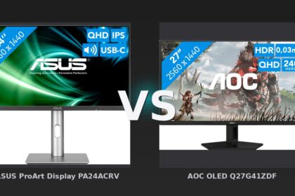 Vergleich: ASUS ProArt Display PA24ACRV vs AOC OLED Q27G41ZDF - ASUS ProArt PA24ACRV vs AOC OLED Q27G41ZDF: Profi-Monitor gegen Gaming-OLED – der 350-Euro-Vergleich