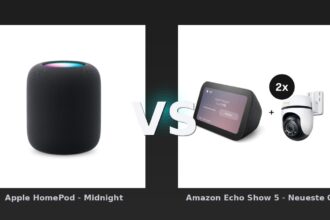 Vergleich: Apple HomePod - Midnight vs Amazon Echo Show 5 - Neueste Generation + TP-Link Tapo C530WS - Schwenk-Neige-Außenkamera - 2er-Set