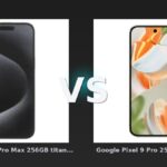 Vergleich: Apple iPhone 15 Pro Max 256GB titan schwarz vs Google Pixel 9 Pro 256GB porcelain - Apple iPhone 15 Pro Max 256GB titan schwarz vs Google Pixel 9 Pro 256GB porcelain: Vergleich