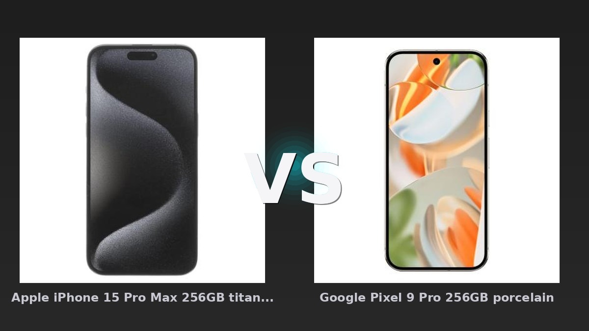Vergleich: Apple iPhone 15 Pro Max 256GB titan schwarz vs Google Pixel 9 Pro 256GB porcelain - Apple iPhone 15 Pro Max 256GB titan schwarz vs Google Pixel 9 Pro 256GB porcelain: Vergleich