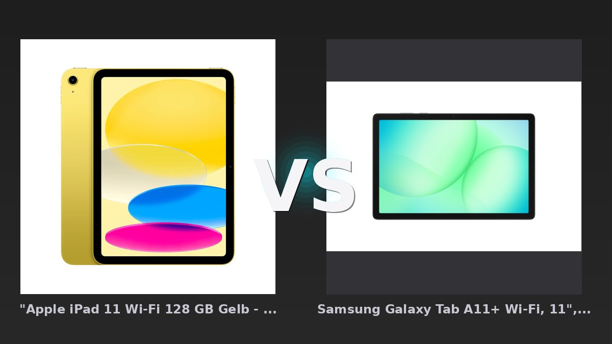 Vergleich: "Apple iPad 11 Wi-Fi 128 GB Gelb - 2025 (A16)" vs Samsung Galaxy Tab A11+ Wi-Fi, 11", 256 GB Gray - iPad 11 vs Galaxy Tab A11+: Apples Einstiegs-Tablet gegen Samsungs Speicherriese
