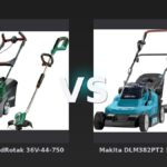 Vergleich: Bosch AdvancedRotak 36V-44-750 inkl. 4,0-Ah-Akku + Bosch AdvancedGrassCut 36 Li (ohne Akku) vs Makita DLM382PT2 5,0-Ah-Akku (4x) Starterset