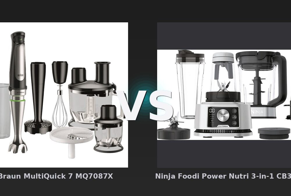 Vergleich: Braun MultiQuick 7 MQ7087X vs Ninja Foodi Power Nutri 3-in-1 CB350EU - Stabmixer-Duell: Braun MultiQuick 7 MQ7087X vs. Ninja Foodi Power Nutri 3-in-1 – Vielseitigkeit trif