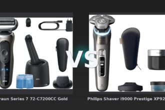 Vergleich: Braun Series 7 72-C7200CC Gold vs Philips Shaver i9000 Prestige XP9208/30 - Braun 7 72-C7200CC vs Philips Shaver i9000: Der KI-Audit
