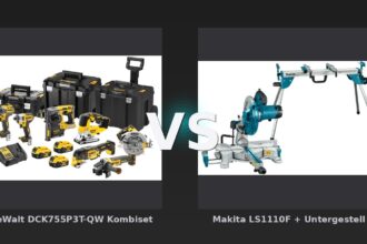 Vergleich: DeWalt DCK755P3T-QW Kombiset vs Makita LS1110F + Untergestell - DeWalt DCK755P3T-QW Kombiset vs Makita LS1110F +: Der KI-Audit