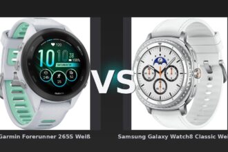 Vergleich: Garmin Forerunner 265S Weiß vs Samsung Galaxy Watch8 Classic Weiß 46 mm - Garmin Forerunner 265S vs Samsung Galaxy Watch8 Classic: Ausdauer-Champion gegen Alleskönner