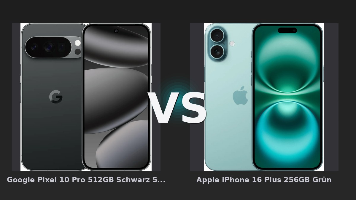 Vergleich: Google Pixel 10 Pro 512GB Schwarz 5G vs Apple iPhone 16 Plus 256GB Grün - Google Pixel 10 vs Apple iPhone 16: Der KI-Audit