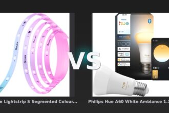 Vergleich: Govee Lightstrip S Segmented Colour Control 10 Meter vs Philips Hue A60 White Ambiance 1.100 lm E27 - Govee Lightstrip S vs Philips Hue A60: Der KI-Audit