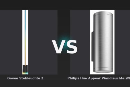 Vergleich: Govee Stehleuchte 2 vs Philips Hue Appear Wandleuchte White & Color - Edelstahl - Govee Stehleuchte 2 vs Philips Hue Appear: Der KI-Audit