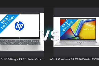 Vergleich: HP 15-fd1060ng - 15,6" - Intel Core Ultra 5 - 16GB RAM/1TB SSD vs ASUS Vivobook 17 X1704VA-AU530W - 17,3" - Intel Core i7 - 16GB RAM/1TB SSD - HP 15-fd1060ng vs ASUS Vivobook 17 X1704VA: Preis-Leistungs-Duell