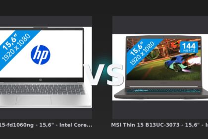 Vergleich: HP 15-fd1060ng - 15,6" - Intel Core Ultra 5 - 16GB RAM/1TB SSD vs MSI Thin 15 B13UC-3073 - 15,6" - Intel Core i5 - 16GB RAM/512GB SSD - RTX 3050 - HP 15-fd1060ng vs MSI Thin 15 B13UC-3073: Office-Allrounder oder Gaming-Einsteiger?
