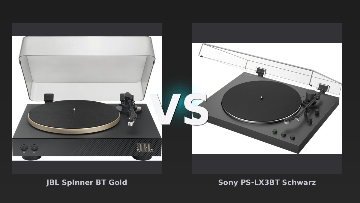 Vergleich: JBL Spinner BT Gold vs Sony PS-LX3BT Schwarz - JBL Spinner BT vs Sony PS-LX3BT Schwarz: Der KI-Audit