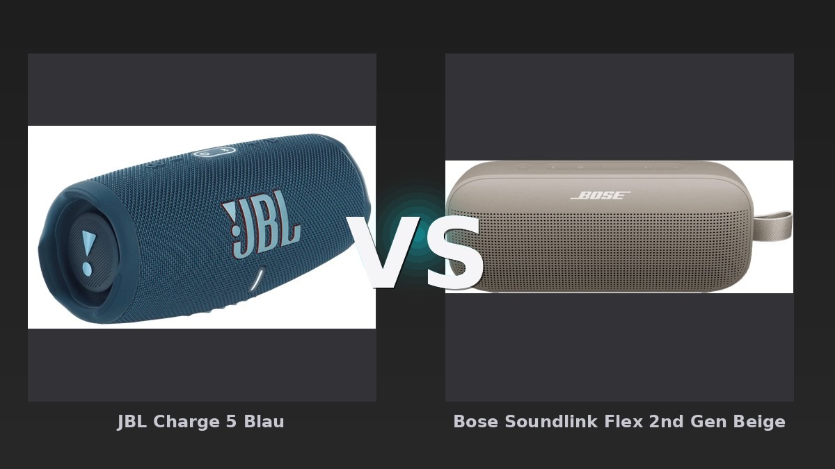 Vergleich: JBL Charge 5 Blau vs Bose Soundlink Flex 2nd Gen Beige - JBL Charge 5 vs. Bose SoundLink Flex (2nd Gen): Der Kampf der mobilen Allrounder