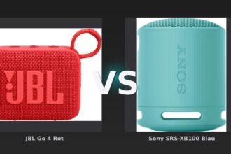 Vergleich: JBL Go 4 Rot vs Sony SRS-XB100 Blau - JBL Go 4 vs. Sony SRS-XB100: Kleine Bluetooth-Lautsprecher im Preisduell